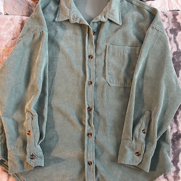Jackets & Blazers - 🍀Mint Green Corduroy-Style‎ Women’s Medium Oversized Shacket